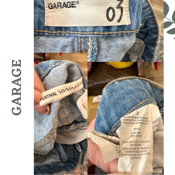 🛍️3/$40 Garage Women's Festival High Wast Distressed Denim Shorts - Blue Size 3 - Picture 5 of 5